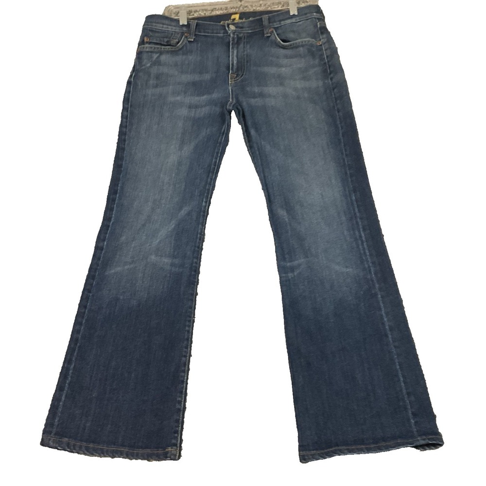 VTG Seven 7 For All Mankind Bootcut Western Rugged Jeans 32  x 26 Blue Dark Wash